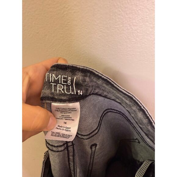 Time and Tru High Rise Gray Acid Wash Flare Jeans Size 14 - Picture 3 of 6